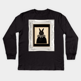 Edward Gorey-inspired Rabbit Portrait Kids Long Sleeve T-Shirt